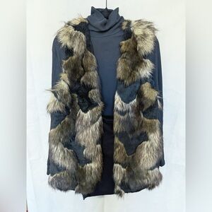 Forever 21 Faux Fur Vest in Black and Brown